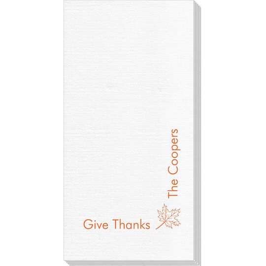 Corner Text with Autumn Leaf Design Deville Guest Towels